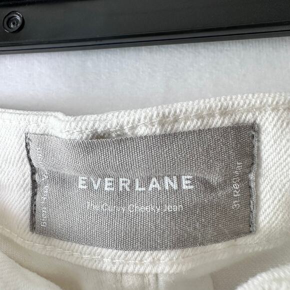 Everlane Curvy Cheeky Jeans High Waist Straight Leg Stretch White Size 31 - Picture 4 of 12